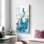  Pfau: Der Blaue Pfingstrose Diamond Painting Pfauen