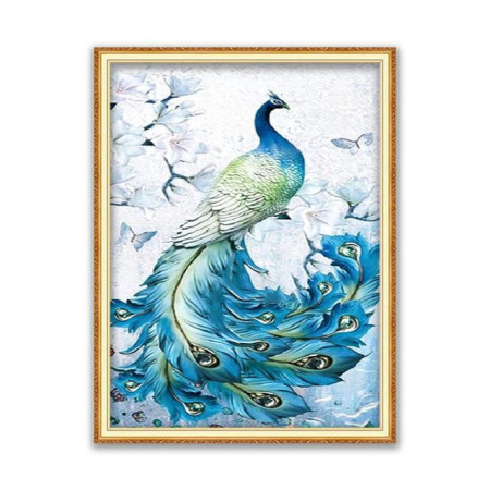  L'Élégance de Nacre Diamond Painting Paons