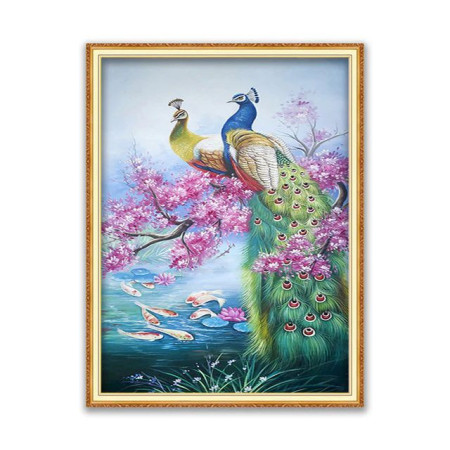  Paons L'Étang aux Cerisiers Diamond Painting Paons