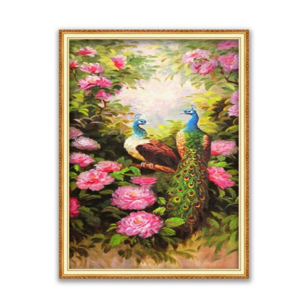  Peacocks : The Rose Garden Peacock Diamond Painting