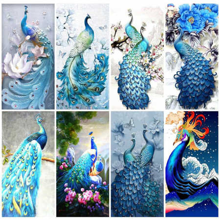  Peacocks : The Celestial Duet Peacock Diamond Painting