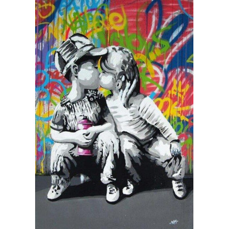  Graffiti Kiss Love Children Diamond Painting Graffiti