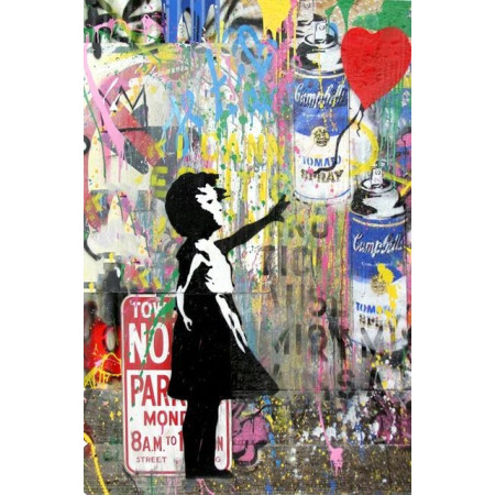  Graffiti-Mädchen Schwarz und Weiß Diamond Painting Graffiti