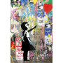  Ragazza Graffiti in Bianco e Nero Graffiti con pittura a diamante