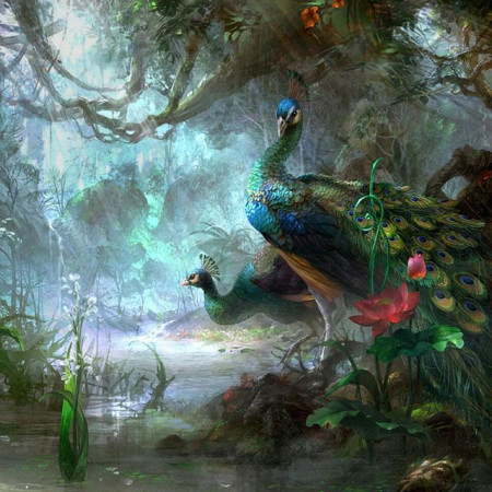  Peacocks : The Enchanted Kingdom Peacock Diamond Painting