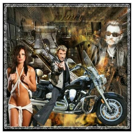  Johnny Hallyday: Atteggiamento Rock'n'Roll Diamante Pittura Johnny Hallyday