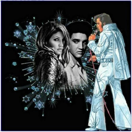  Elvis Presley La Légende et sa Fille Diamond Painting Johnny Hallyday