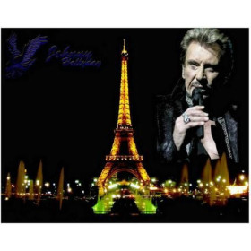  Johnny Hallyday: Parijse nacht Diamond Painting Johnny Hallyday