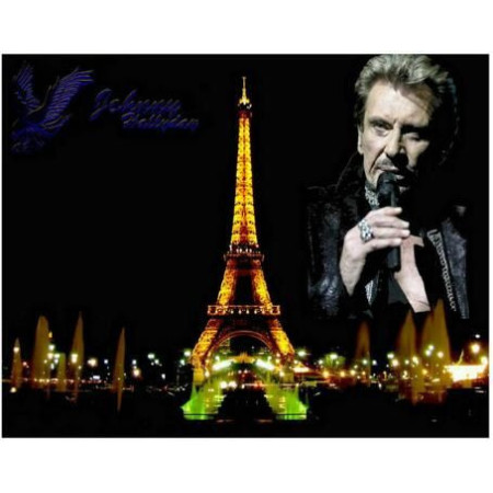  Johnny Hallyday: Parisian Night Diamond Painting Johnny Hallyday