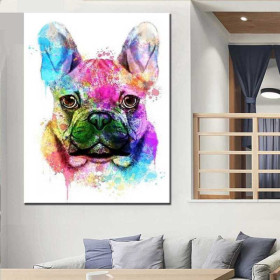 Regenboog Franse Bulldog Diamond Painting Honden