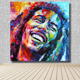 Diamond-schilderij Bob Marley, L'Rire Éclatant Diamond Painting Bob Marley