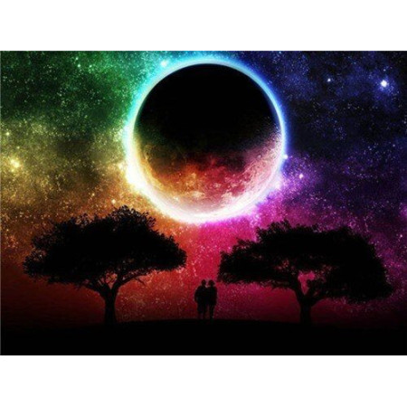 De Eclips der Geliefden Diamond Painting Planeten