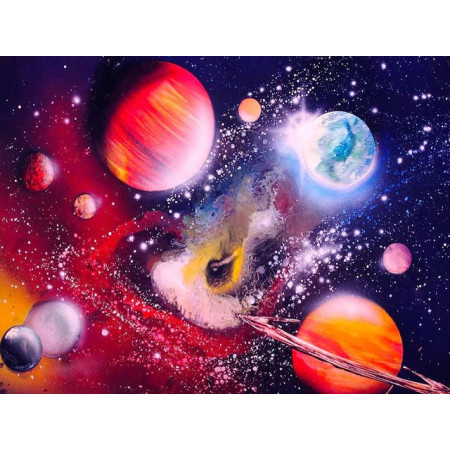  Der Scharlachrote Nebel Diamond Painting Planeten