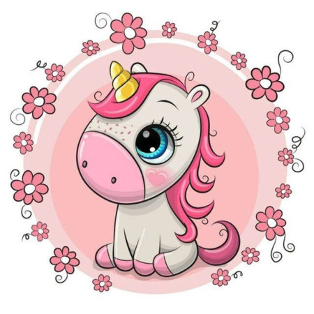  Bébé Licorne Rose Diamond Painting Petits Animaux Rigolo
