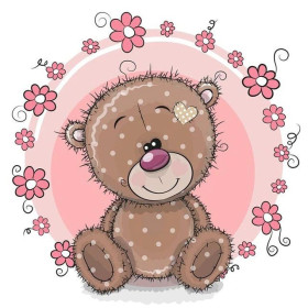  Baby Bear Flowers Pink Funny Little Animals Diamond Painting