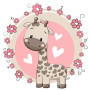  Giraffa Baby Fiori Rosa Diamond Painting Piccoli Animali Divertenti