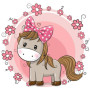  Eselbaby Rosa Blumen Diamond Painting Lustige kleine Tiere