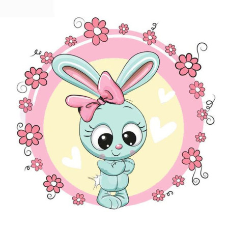  Bébé Lapin Rose Diamond Painting Petits Animaux Rigolo