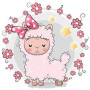  Baby Llama Fiori Rosa Diamond Painting Piccoli Animali Divertenti