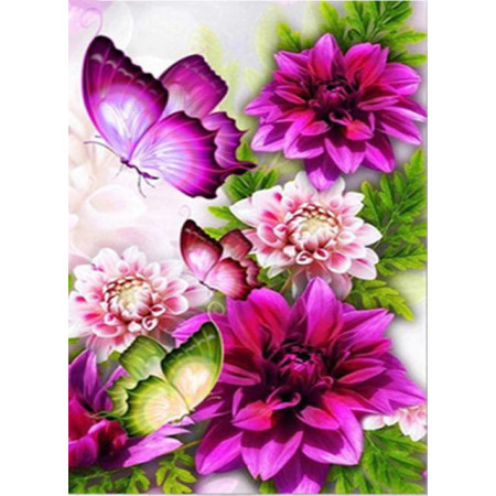  Butterflies : The Dahlia Garden Butterfly Diamond Painting