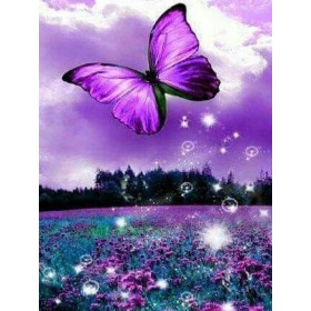  Schmetterling: Der lila Traum Diamond Painting Schmetterlinge