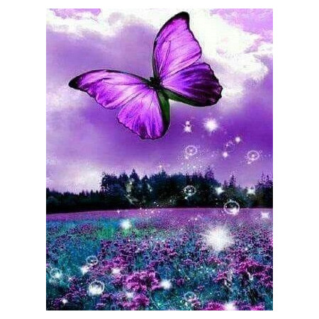  Schmetterling: Der lila Traum Diamond Painting Schmetterlinge