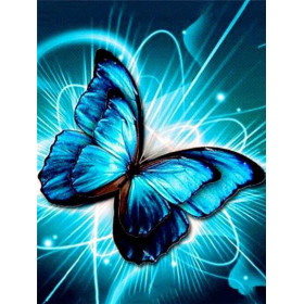  Schmetterling: Die Blaue Aura Diamond Painting Schmetterlinge