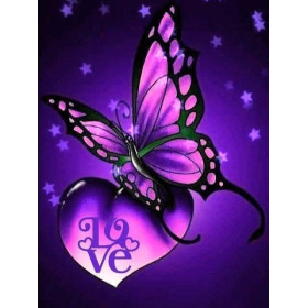  Butterfly: Purple Love Butterfly Diamond Painting
