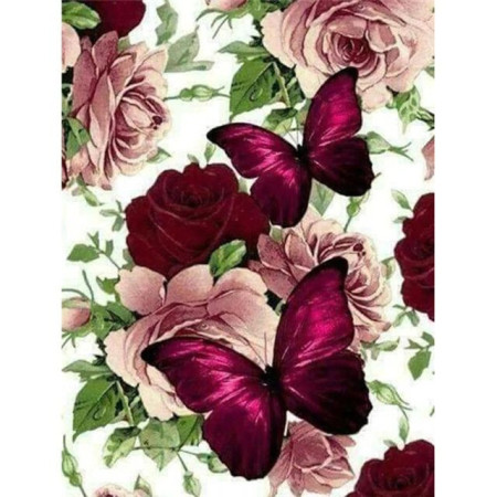  Butterflies : Dream of Roses Butterfly Diamond Painting