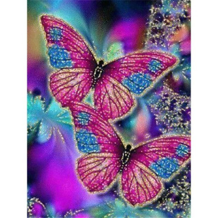 Le Duo Scintillant Diamond Painting Papillons