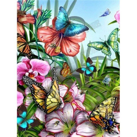 Diamante che dipinge le farfalle : Il giardino tropicale Diamond Painting Farfalle