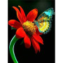  Schmetterling: Der Splitter auf Roter Blume Diamond Painting Schmetterlinge