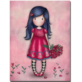  Girl Gorjuss: Bouquet di cuori Pittura a diamante Gorjuss