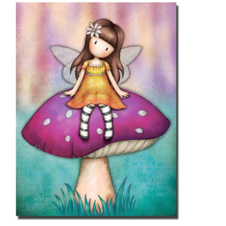  Girl Gorjuss: La fata sul suo fungo Pittura a diamante Gorjuss