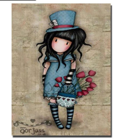  Girl Gorjuss: Il Cappellaio Matto Pittura a diamante Gorjuss
