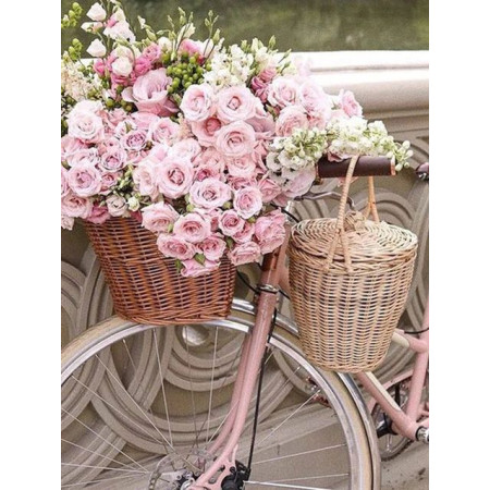  Blumen und Fahrrad Diamond Painting Blumen