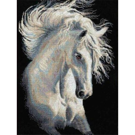 -Pferd: Das elfenbeinfarbene Funkeln Diamond Painting Pferde