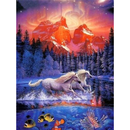  La Chevauchée des Deux Mondes Diamond Painting Chevaux