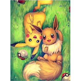  Pokémon Pikachu en Eevee Diamond Painting Pokémon