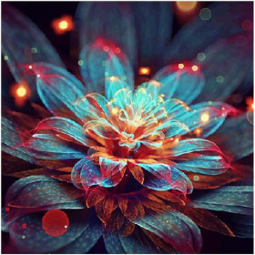  Fiore astrale con bagliori magici Diamond Painting astratta