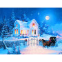  Landschaft: Der Heilige Abend Diamond Painting Berge