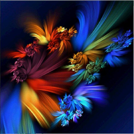  Floral Fireworks Abstract Diamond Painting