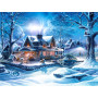  Landschaft: Das Weihnachtsdorf Diamond Painting Berge