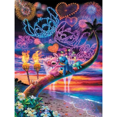  Stitch & Angel: Tropical Fireworks Disney Diamond Painting