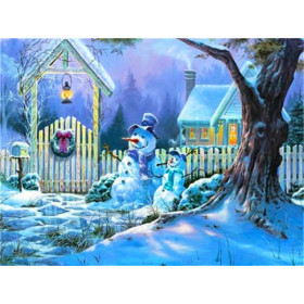  Landschaft: Der Schneemann Diamond Painting Berge