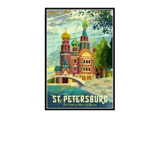  Vintage-Landschaft St. Petersburg Diamond Painting Städte & Dörfer