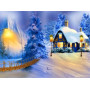  Landschaft: Die Weihnachtshütte Diamond Painting Berge