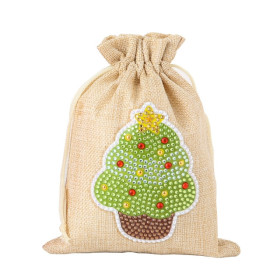  Sacchetto di caramelle natalizie nell'albero di  Diamond Painting di Natale