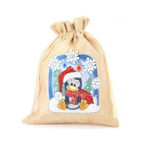  Sacchetto di caramelle natalizie con pittura a diamante a forma di pinguino Diamond Painting di Natale