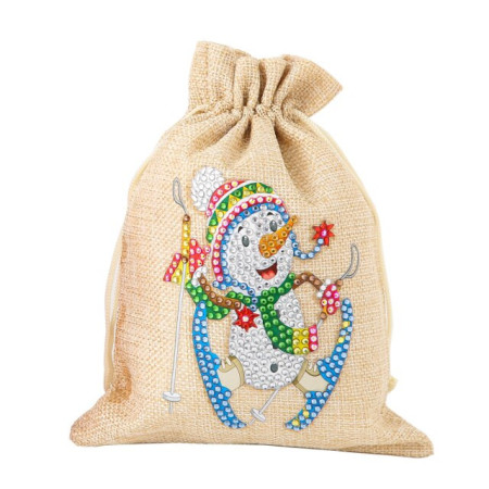  Sac À Bonbons Noël En Peinture Diamant Bonhomme Ski Diamond Painting Noël